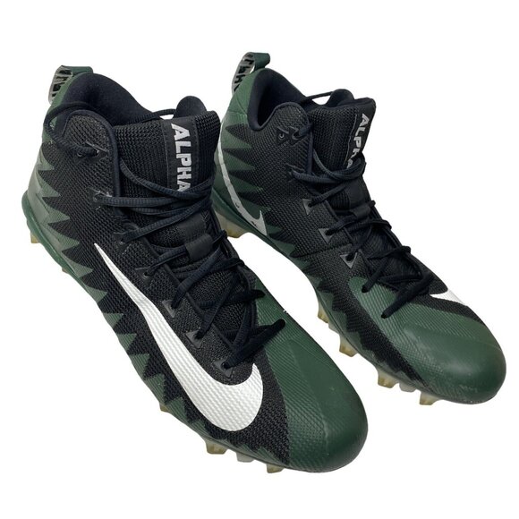 nike alpha menace mens size 13.5 mid cleat green / white - Picture 1 of 12